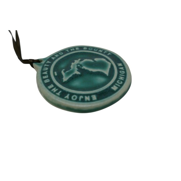 Pewabic Pottery 2015 Michigan Enjoy the Beauty and the Bounty 3” Ornament - Picture 3 of 6